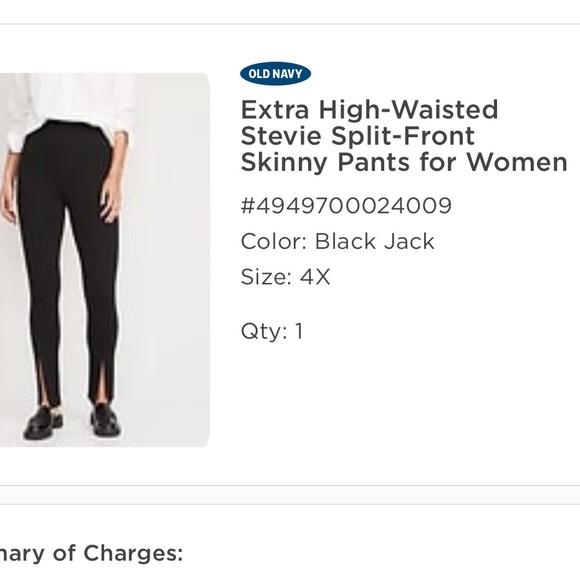 extra high waisted split front pants black - Picture 2 of 6